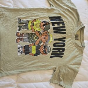 Green Graphic T-Shirt with New York Print